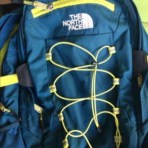 Teal and lime green The North Face Backpack